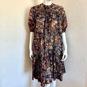 70s Dress In Roads of Dallas Floral Prairie‎ Dress Size 8 Size M